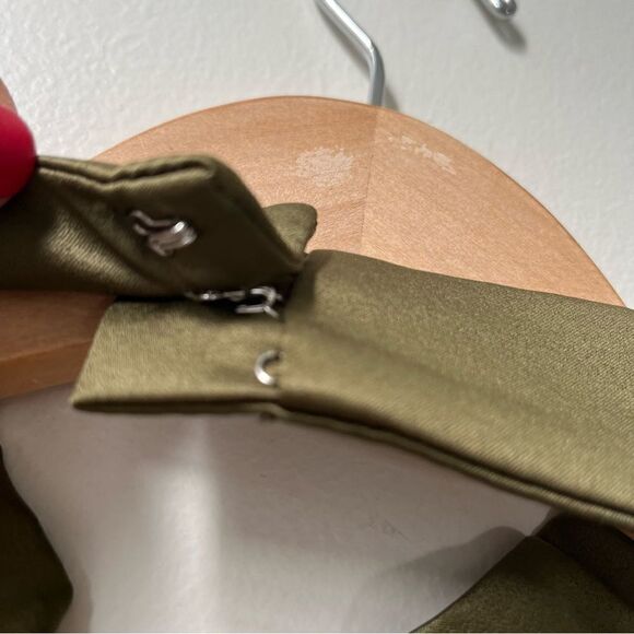 Elliatt Revolve Camo Asymmetric Satin Cocktail Dress Dark Green Size NWT - Picture 13 of 15